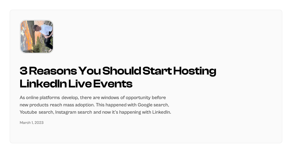 3 Reasons You Should Start Hosting LinkedIn Live Events | Broc Pacholik
